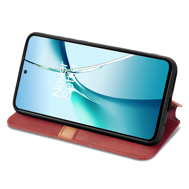 For Xiaomi 15 Cubic Grid Pressed Magnetic Leather Phone Case