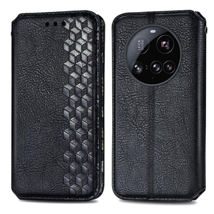 For Xiaomi 15 Ultra Cubic Grid Pressed Magnetic Leather Phone Case