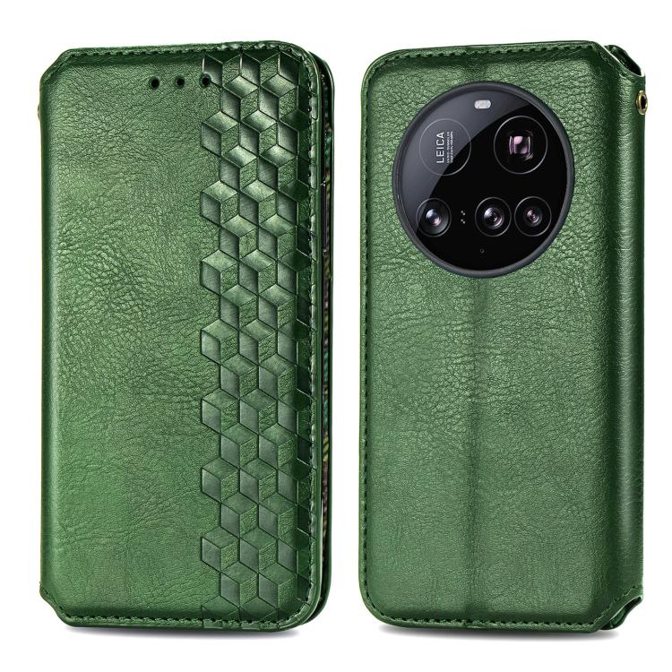 For Xiaomi 15 Ultra Cubic Grid Pressed Magnetic Leather Phone Case