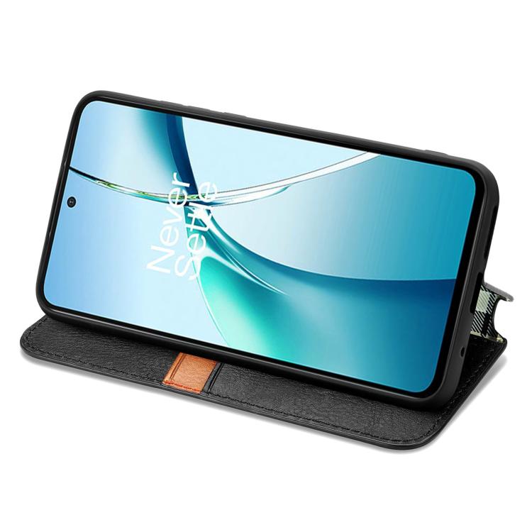 For Xiaomi Poco X7 Pro Cubic Grid Pressed Magnetic Leather Phone Case