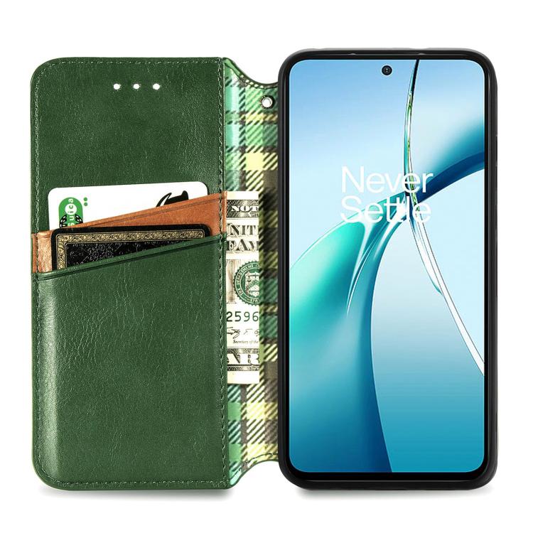 For Redmi Turbo 4 Cubic Grid Pressed Magnetic Leather Phone Case