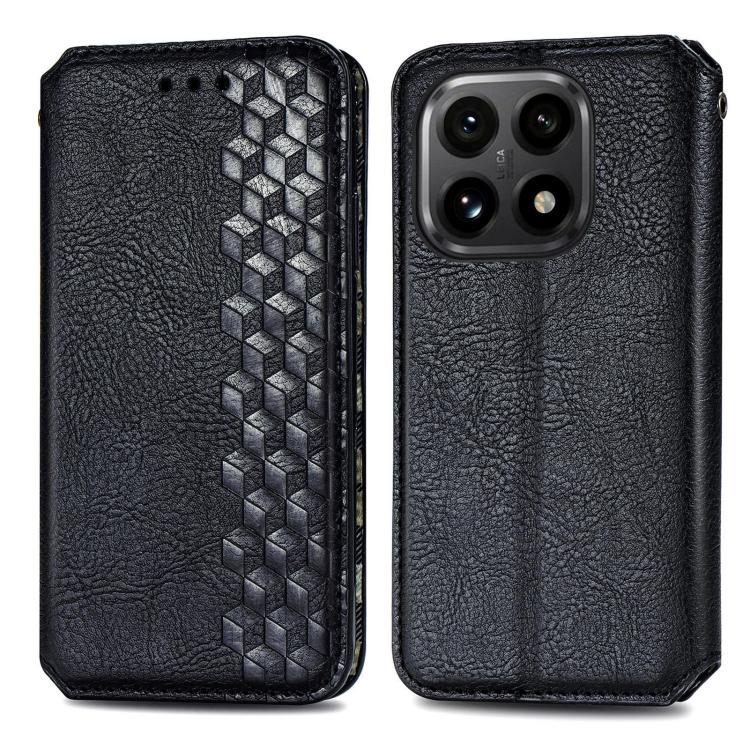 For Xiaomi 15T Cubic Grid Pressed Magnetic Leather Phone Case