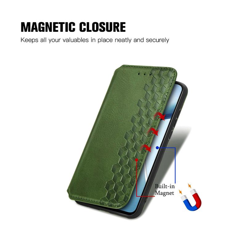 For Xiaomi 15T Cubic Grid Pressed Magnetic Leather Phone Case