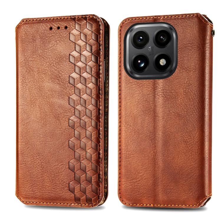 For Xiaomi 15T Cubic Grid Pressed Magnetic Leather Phone Case