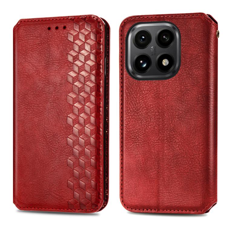 For Xiaomi 15T Cubic Grid Pressed Magnetic Leather Phone Case