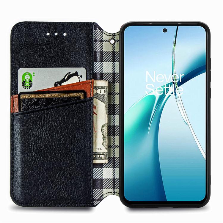 For Xiaomi 17 Pro Max Cubic Grid Pressed Magnetic Leather Phone Case