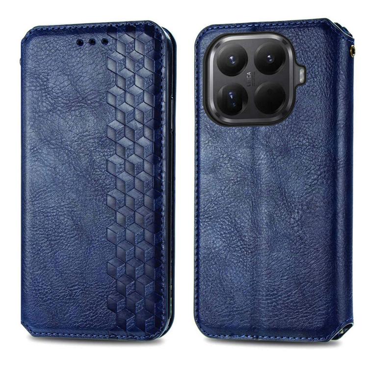 For Xiaomi 15T Pro Cubic Grid Pressed Magnetic Leather Phone Case