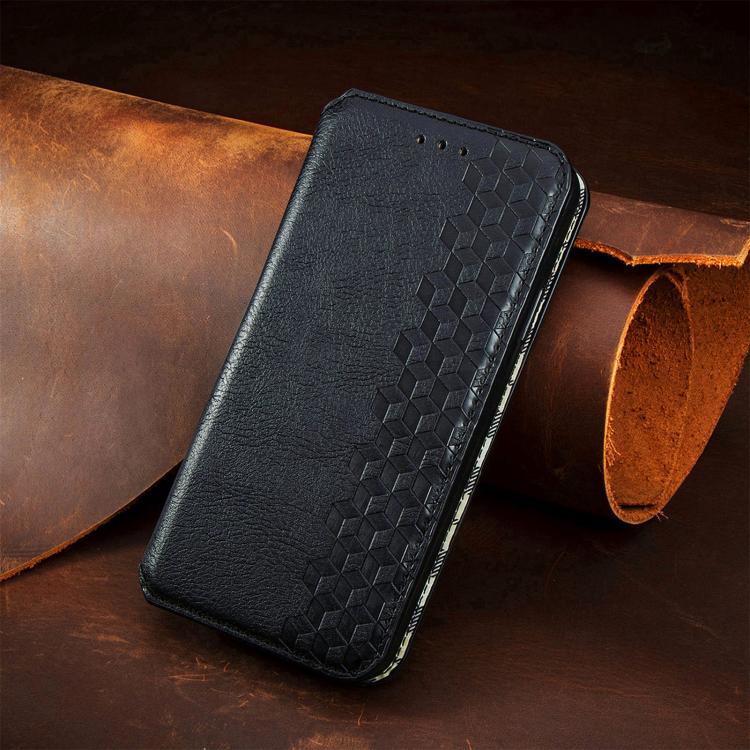 For Xiaomi 15T Pro Cubic Grid Pressed Magnetic Leather Phone Case