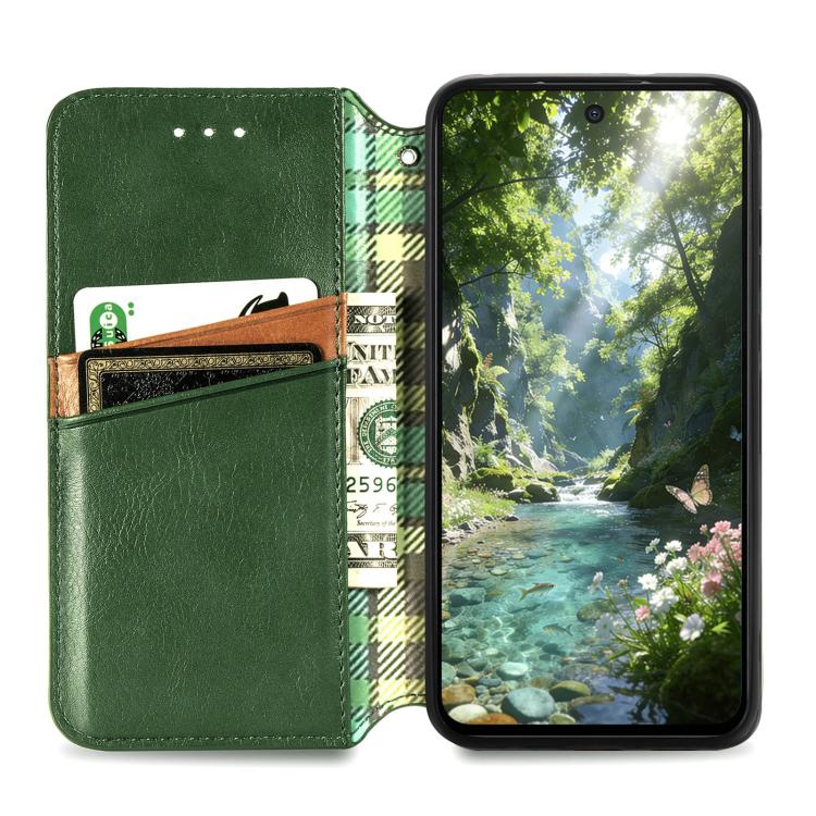 For Xiaomi Poco X8 Pro 5G Cubic Grid Pressed Magnetic Leather Phone Case