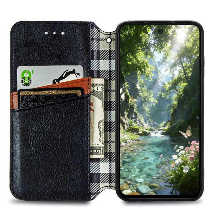 For Redmi Turbo 5 Max 5G Cubic Grid Pressed Magnetic Leather Phone Case