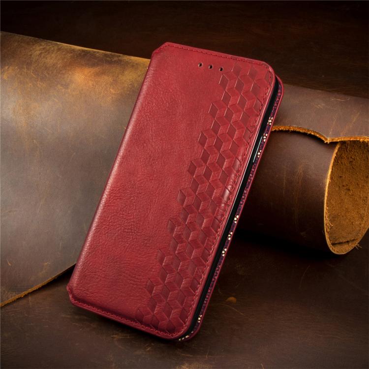 For Redmi Turbo 5 Max 5G Cubic Grid Pressed Magnetic Leather Phone Case