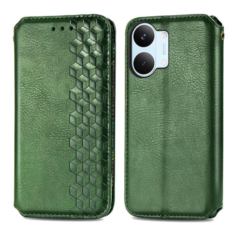 For Xiaomi Poco X8 Pro Max 5G Cubic Grid Pressed Magnetic Leather Phone Case