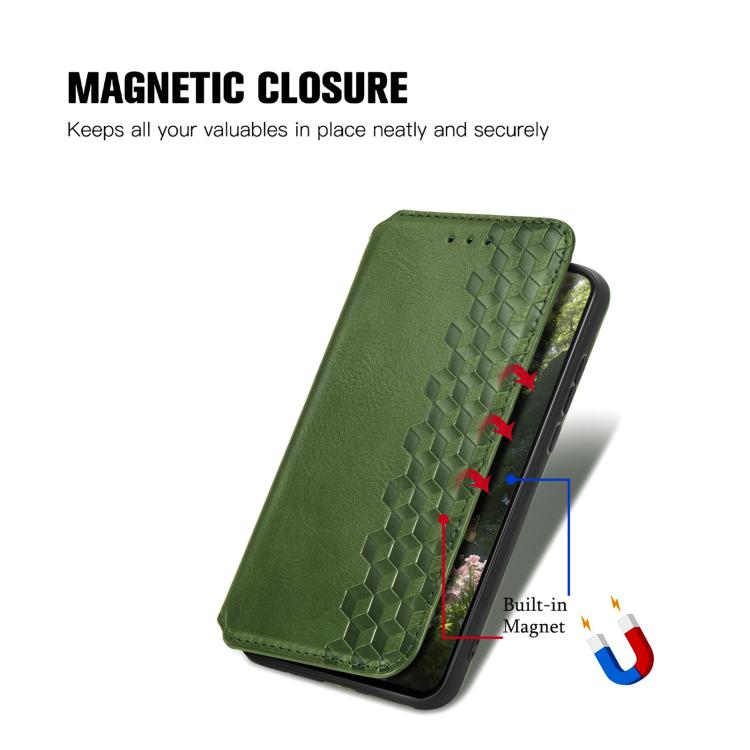 For Xiaomi Poco X8 Pro Max 5G Cubic Grid Pressed Magnetic Leather Phone Case