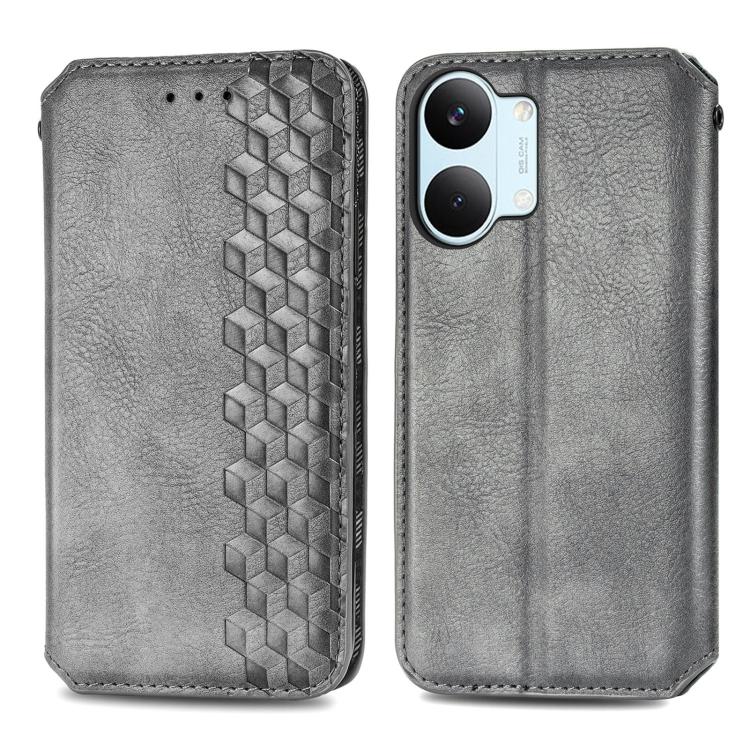 For Xiaomi Poco X8 Pro Max 5G Cubic Grid Pressed Magnetic Leather Phone Case