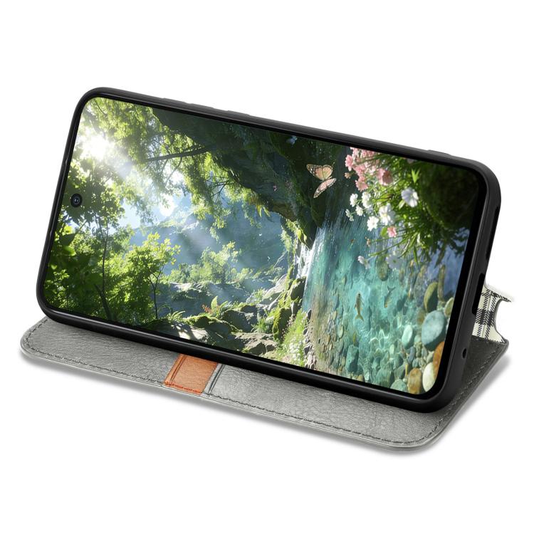 For Xiaomi Poco X8 Pro Max 5G Cubic Grid Pressed Magnetic Leather Phone Case