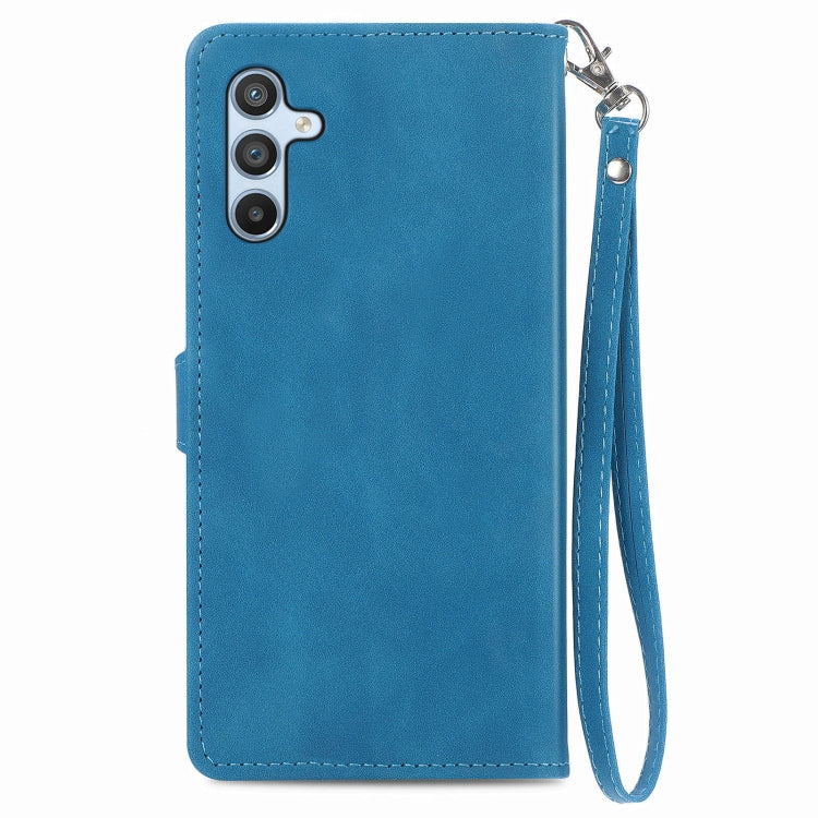 For Samsung Galaxy A36 5G Embossed Flower Zipper Leather Phone Case