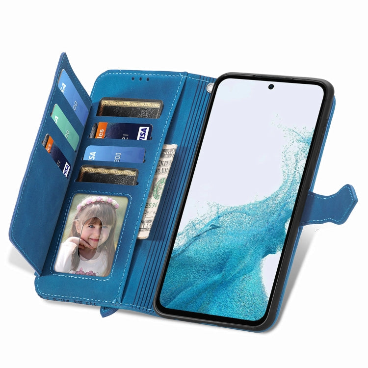 For Samsung Galaxy A36 5G Embossed Flower Zipper Leather Phone Case