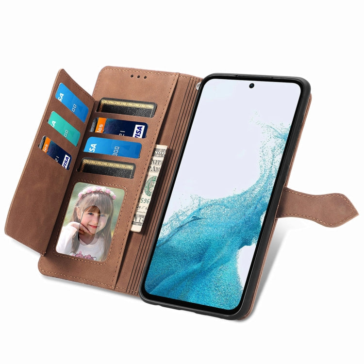 For Samsung Galaxy A36 5G Embossed Flower Zipper Leather Phone Case