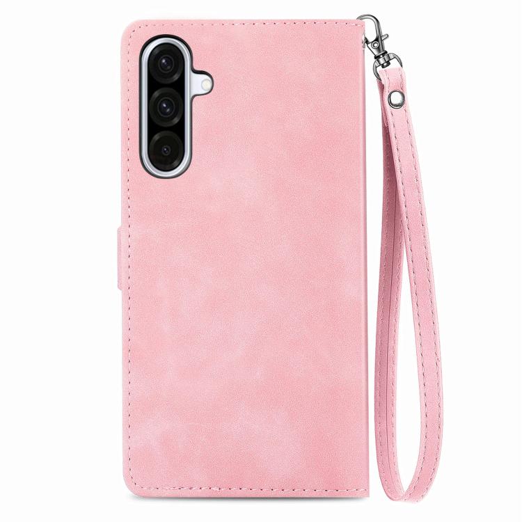 For Samsung Galaxy A26 5G Embossed Flower Zipper Leather Phone Case