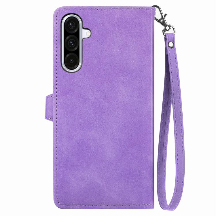 For Samsung Galaxy A26 5G Embossed Flower Zipper Leather Phone Case