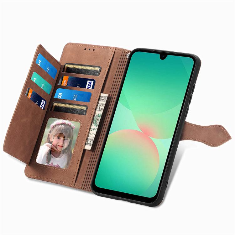 For Samsung Galaxy A56 5G Embossed Flower Zipper Leather Phone Case