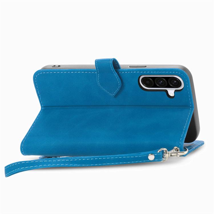 For Samsung Galaxy A57 5G Embossed Flower Zipper Leather Phone Case