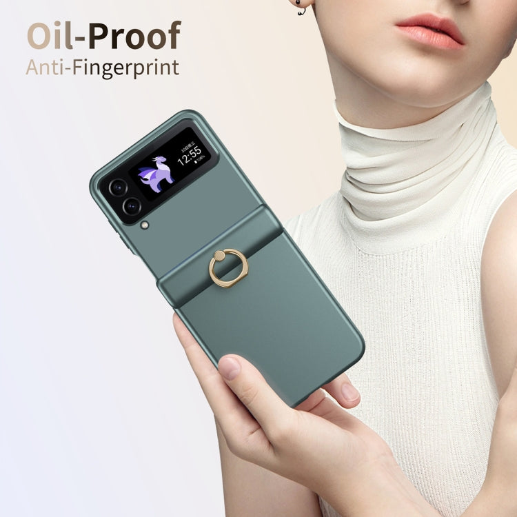 For Samsung Galaxy Z Flip3 Starry Sky Plated Ring Case-film Integrated Phone Case