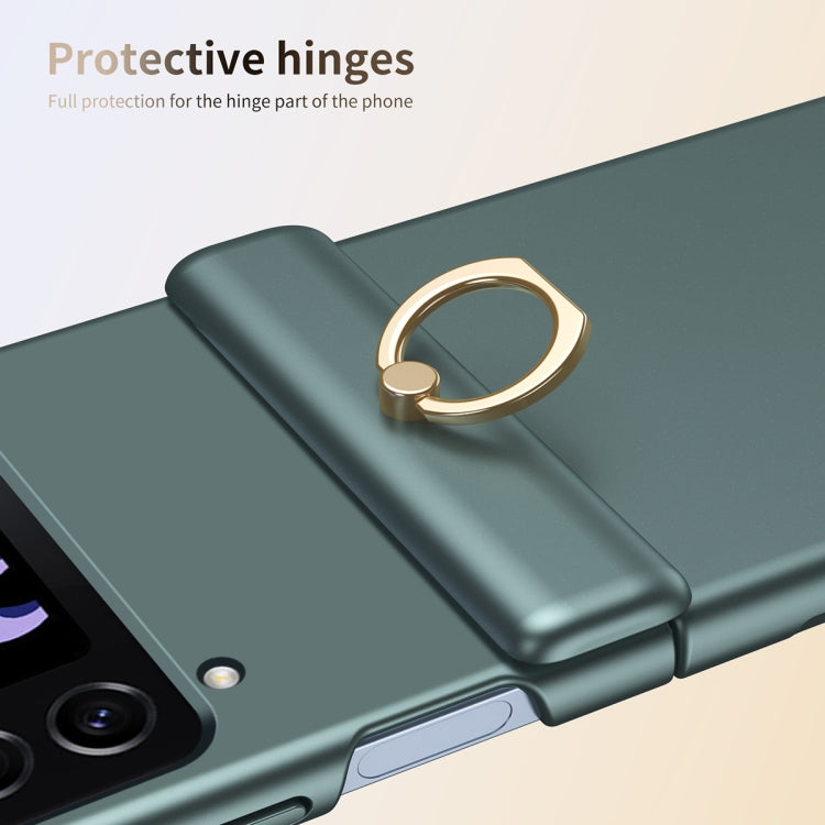 For Samsung Galaxy Z Flip3 Starry Sky Plated Ring Case-film Integrated Phone Case