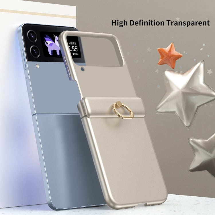 For Samsung Galaxy Z Flip3 Starry Sky Plated Ring Case-film Integrated Phone Case