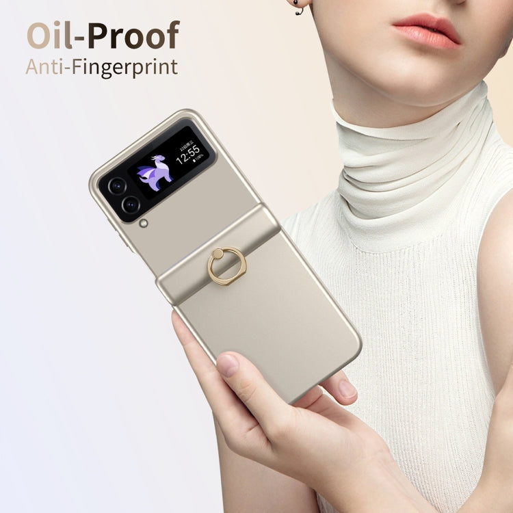 For Samsung Galaxy Z Flip3 Starry Sky Plated Ring Case-film Integrated Phone Case