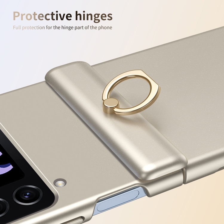 For Samsung Galaxy Z Flip3 Starry Sky Plated Ring Case-film Integrated Phone Case