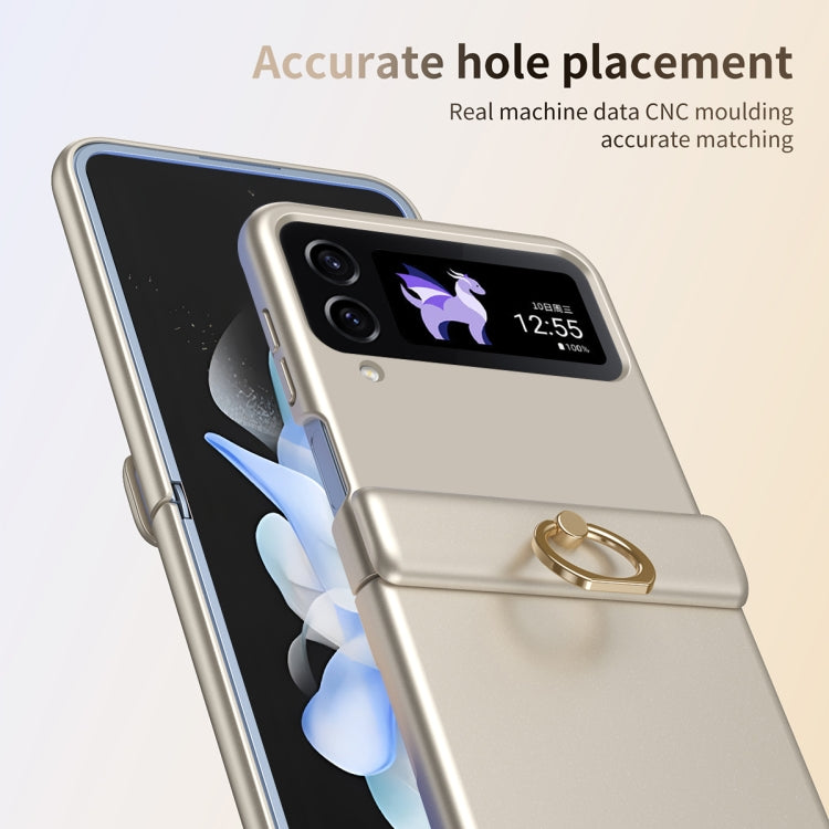 For Samsung Galaxy Z Flip3 Starry Sky Plated Ring Case-film Integrated Phone Case