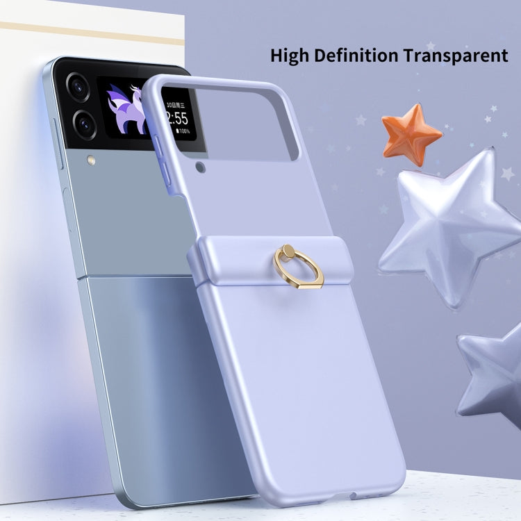 For Samsung Galaxy Z Flip3 Starry Sky Plated Ring Case-film Integrated Phone Case
