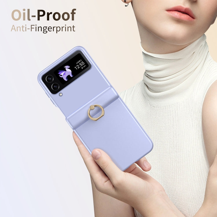 For Samsung Galaxy Z Flip3 Starry Sky Plated Ring Case-film Integrated Phone Case