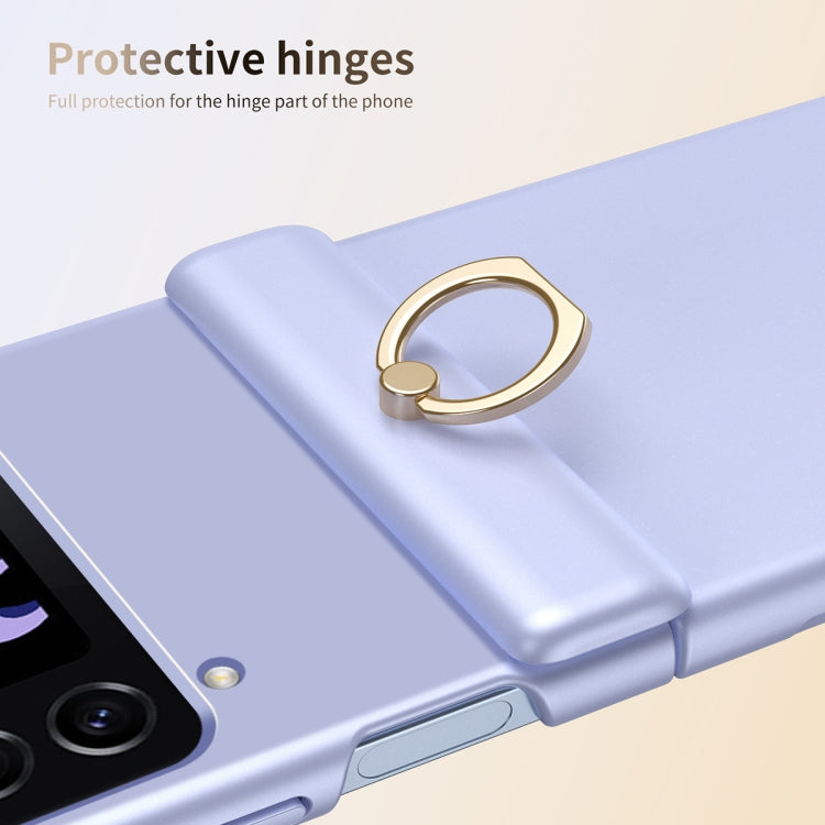 For Samsung Galaxy Z Flip3 Starry Sky Plated Ring Case-film Integrated Phone Case