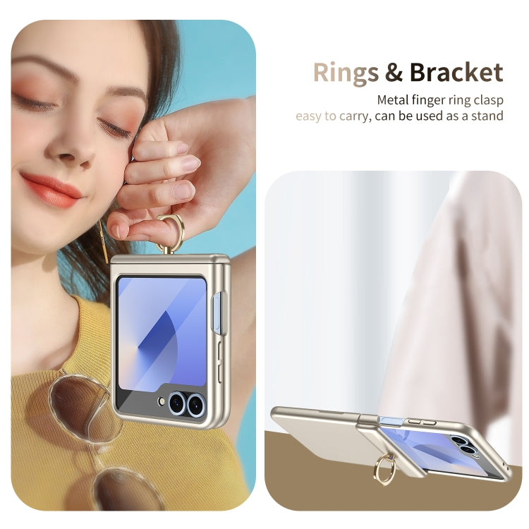For Samsung Galaxy Z Flip5 Starry Sky Plated Ring Case-film Integrated Phone Case