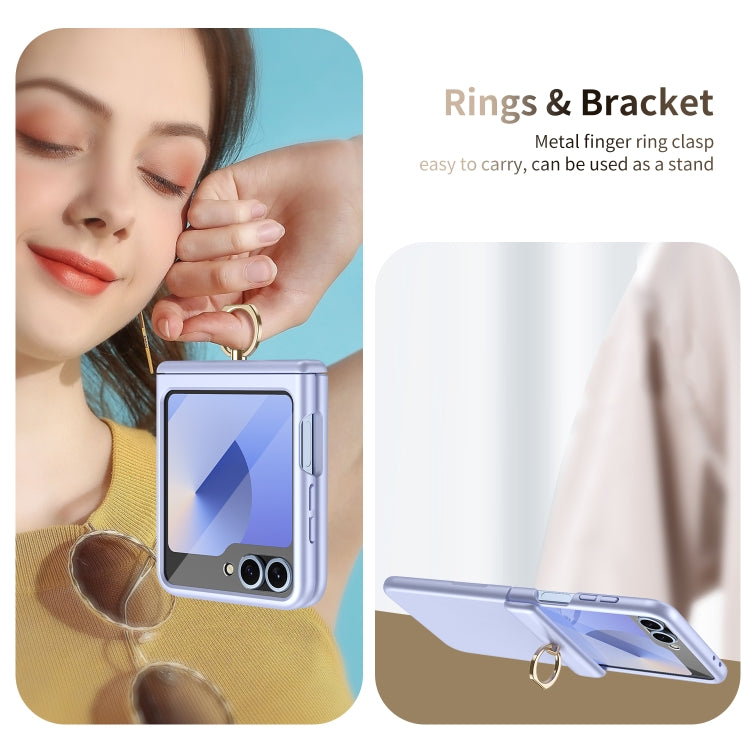 For Samsung Galaxy Z Flip5 Starry Sky Plated Ring Case-film Integrated Phone Case