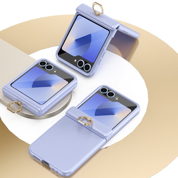 For Samsung Galaxy Z Flip5 Starry Sky Plated Ring Case-film Integrated Phone Case