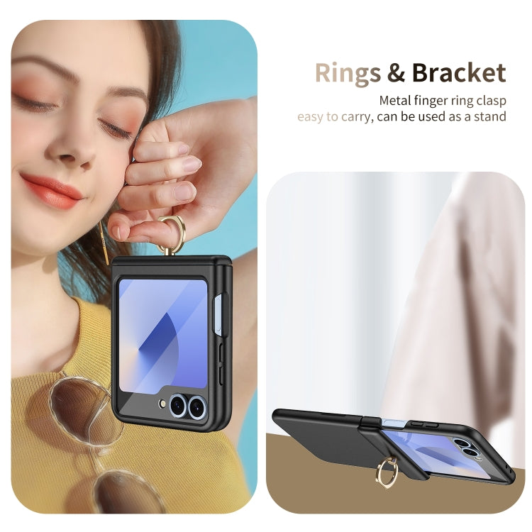 For Samsung Galaxy Z Flip5 Starry Sky Plated Ring Case-film Integrated Phone Case