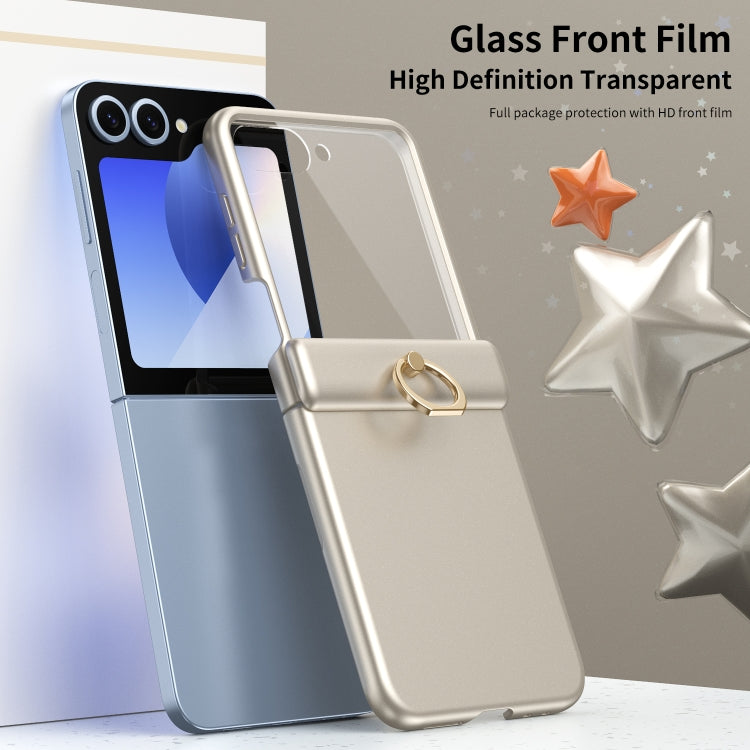 For Samsung Galaxy Z Flip6 / Flip7 FE Starry Sky Plated Ring Case-film Integrated Phone Case