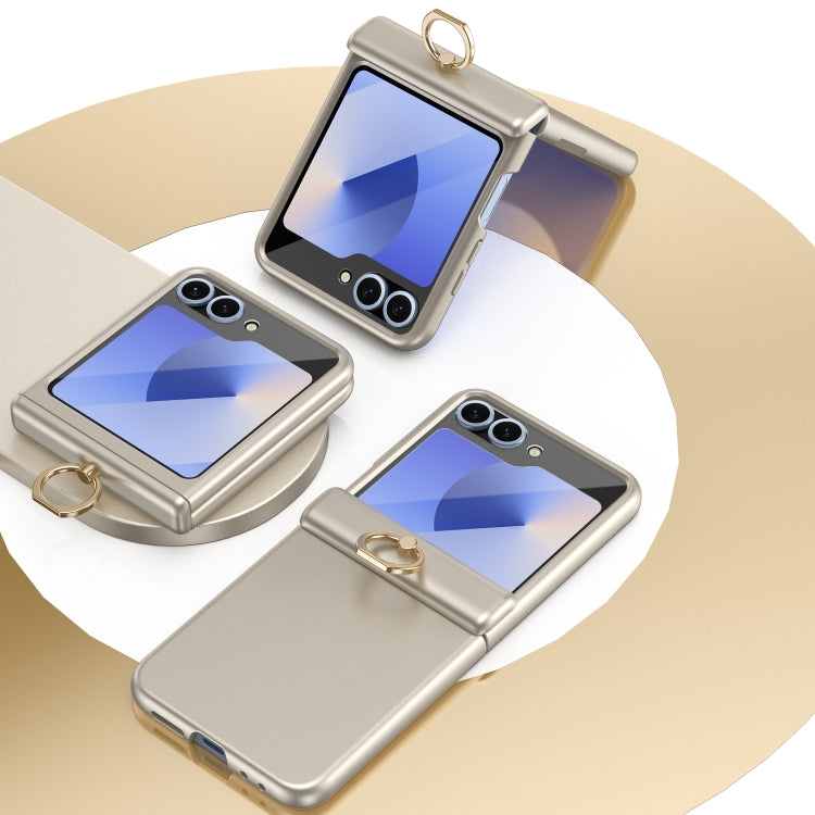 For Samsung Galaxy Z Flip6 / Flip7 FE Starry Sky Plated Ring Case-film Integrated Phone Case