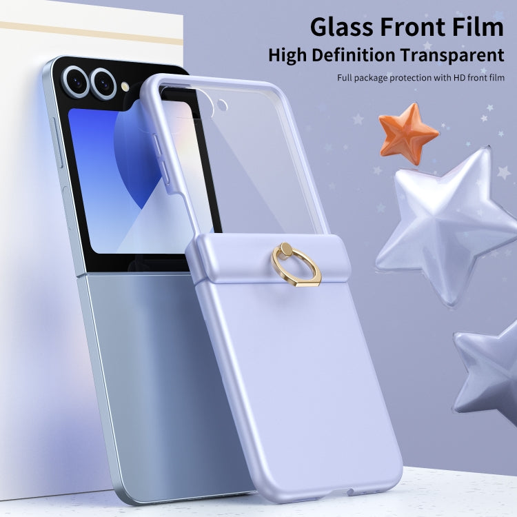 For Samsung Galaxy Z Flip6 / Flip7 FE Starry Sky Plated Ring Case-film Integrated Phone Case