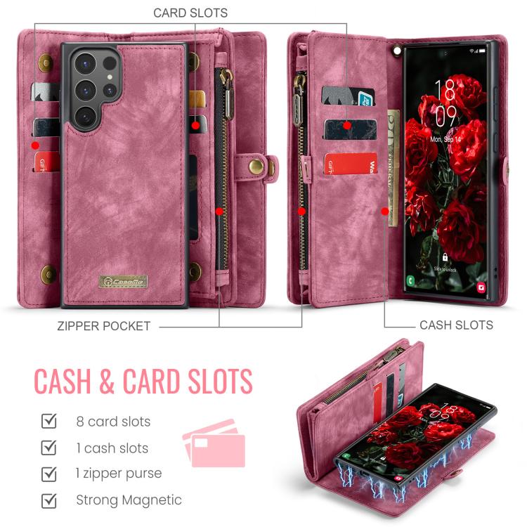 For Samsung Galaxy S25 Ultra 5G CaseMe 008 Detachable Multifunctional Leather Phone Case
