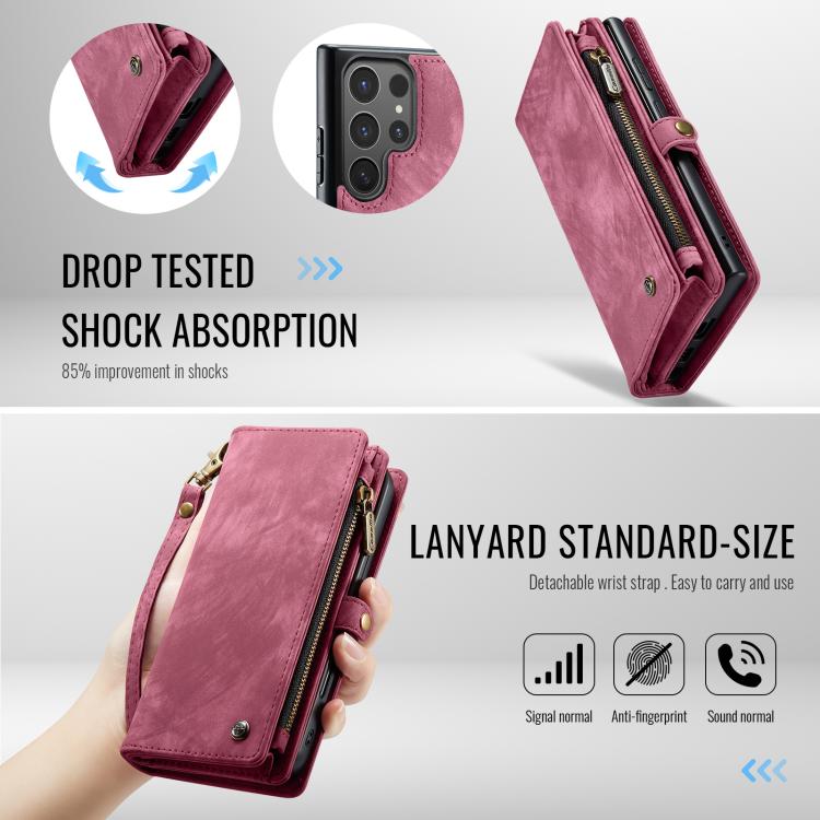 For Samsung Galaxy S25 Ultra 5G CaseMe 008 Detachable Multifunctional Leather Phone Case