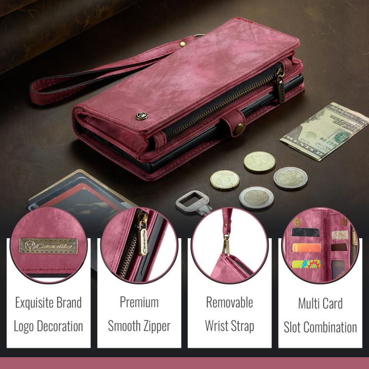 For Samsung Galaxy S25 Ultra 5G CaseMe 008 Detachable Multifunctional Leather Phone Case