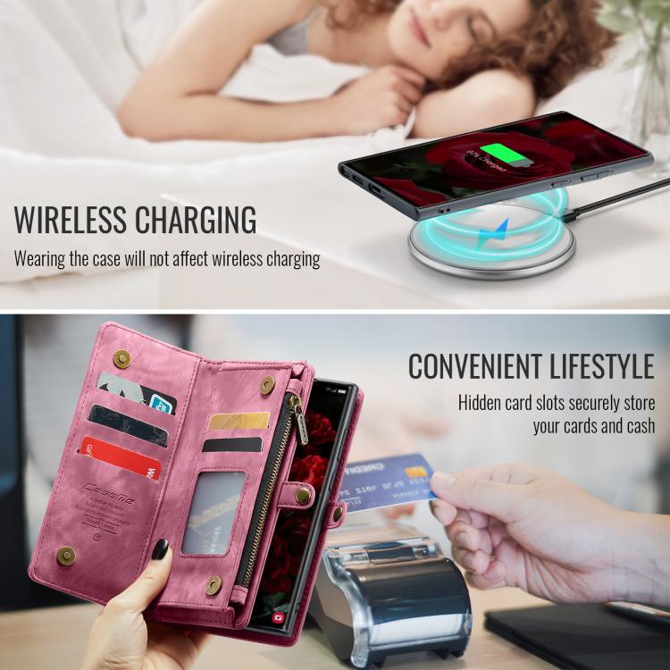 For Samsung Galaxy S25 Ultra 5G CaseMe 008 Detachable Multifunctional Leather Phone Case