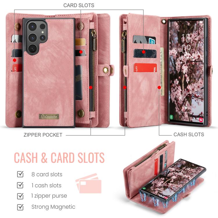 For Samsung Galaxy S25 Ultra 5G CaseMe 008 Detachable Multifunctional Leather Phone Case
