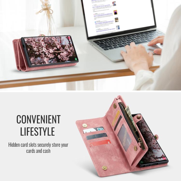 For Samsung Galaxy S25 Ultra 5G CaseMe 008 Detachable Multifunctional Leather Phone Case