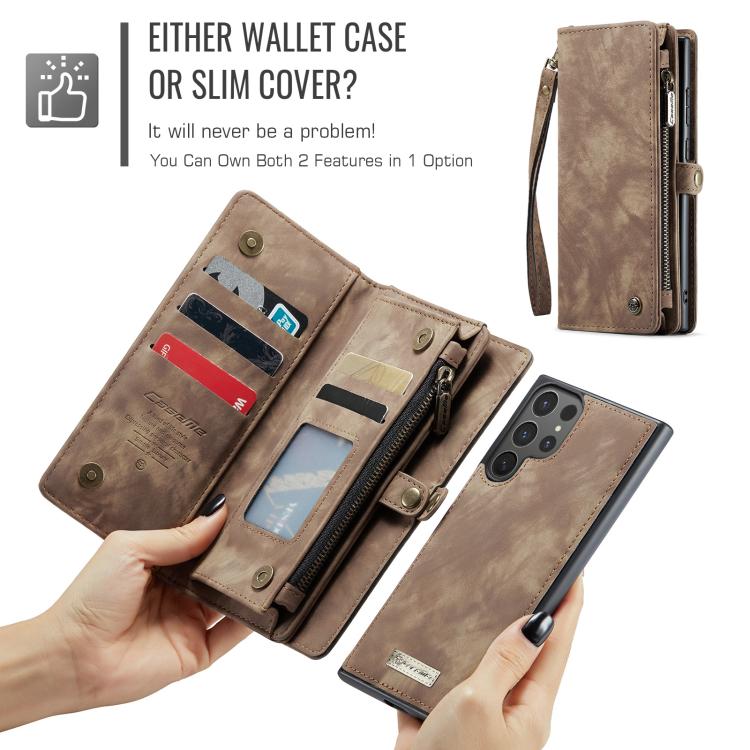 For Samsung Galaxy S25 Ultra 5G CaseMe 008 Detachable Multifunctional Leather Phone Case