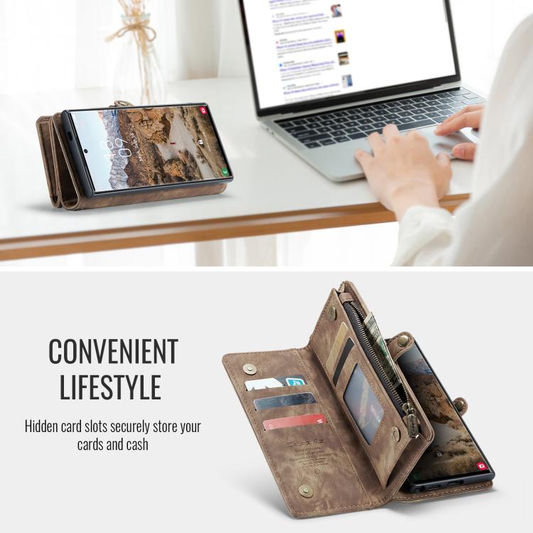 For Samsung Galaxy S25 Ultra 5G CaseMe 008 Detachable Multifunctional Leather Phone Case